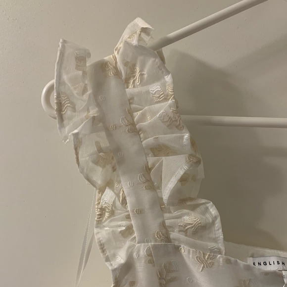 English Factory Sleeveless Ruffle Embroidered Babydoll Dress, size large - Picture 8 of 9